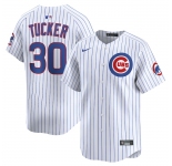 Men's Chicago Cubs #30 Kyle Tucker White Home Limited Stitched Baseball Jersey