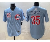 Men's Chicago Cubs #35 Justin Steele Blue 2024 25 2nd Alternate Limited Stitched Baseball Jersey