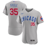 Mens Chicago Cubs #35 Justin Steele Nike Gray Road FlexBase Player Jersey