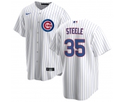 Men's Chicago Cubs #35 Justin Steele Nike Home White Cool Base Jersey