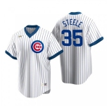 Men's Chicago Cubs #35 Justin Steele Nike White Pullover Cooperstown Jersey