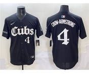 Men's Chicago Cubs #4 Pete Crow-Armstrong Black 'Gothic North Side Edition' Vapor Premier Limited Stitched Baseball Jersey