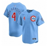Men's Chicago Cubs #4 Pete Crow-Armstrong Blue 2024-25 2nd Alternate Limited Stitched Baseball Jersey