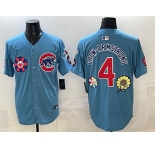 Mens Chicago Cubs #4 Pete Crow-Armstrong Blue 2025 Tokyo Series 2nd Alternate Limited Stitched Baseball Jersey