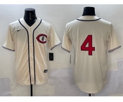 Men's Chicago Cubs #4 Pete Crow-Armstrong Cream Field of Dreams Cool Base Stitched Baseball Jersey