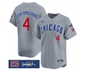Men's Chicago Cubs #4 Pete Crow-Armstrong Gray 'Ryne Sandberg Tribute' Vapor Limited V3 Stitched Baseball Jersey
