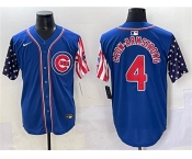 Men's Chicago Cubs #4 Pete Crow-Armstrong Royal 2025 Independence Day Vapor Premier Limited Stitched Baseball Jersey