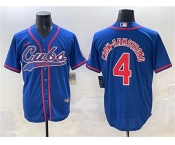 Men's Chicago Cubs #4 Pete Crow-Armstrong Royal Cool Base Stitched Baseball Jersey