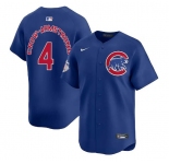 Men's Chicago Cubs #4 Pete Crow-Armstrong Royal Limited Stitched Baseball Jersey