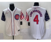 Men's Chicago Cubs #4 Pete Crow-Armstrong White 2025 Independence Day Vapor Premier Limited Stitched Baseball Jersey