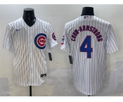 Men's Chicago Cubs #4 Pete Crow-Armstrong White Cool Base Stitched Baseball Jersey
