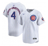 Men's Chicago Cubs #4 Pete Crow-Armstrong White Home Limited Stitched Baseball Jersey