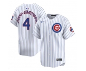 Men's Chicago Cubs #4 Pete Crow-Armstrong White Home Limited Stitched Baseball Jersey