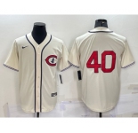 Men's Chicago Cubs #40 Willson Contreras 2022 Cream Field of Dreams Cool Base Stitched Baseball Jersey