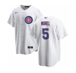 Men's Chicago Cubs #5 Christopher Morel Chicago White Cool Base Stitched Baseball Jersey