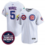 Men's Chicago Cubs #5 Christopher Morel White 2025 Tokyo Series Limited Stitched Baseball Jersey