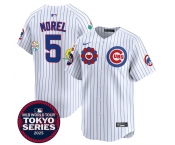 Men's Chicago Cubs #5 Christopher Morel White 2025 Tokyo Series Limited Stitched Baseball Jersey