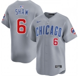 Men's Chicago Cubs #6 Matt Shaw Grey Limited Stitched Baseball Jersey