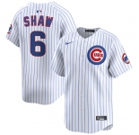 Men's Chicago Cubs #6 Matt Shaw White Home Limited Stitched Baseball Jersey