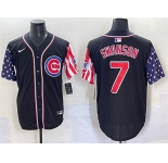Men's Chicago Cubs #7 Dansby Swanson Black 2025 Independence Day Vapor Premier Limited Stitched Baseball Jersey