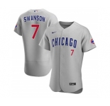 Men's Chicago Cubs #7 Dansby Swanson Gray Flex Base Stitched Baseball Jersey