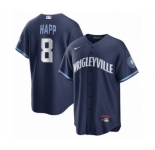 Men's Chicago Cubs #8 Ian Happ Nike City Connect Replica Player Navy Jersey