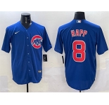 Men's Chicago Cubs #8 Ian Happ Royal Cool Base Stitched Baseball Jersey