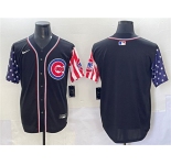 Men's Chicago Cubs Blank Black 2025 Independence Day Vapor Premier Limited Stitched Baseball Jersey