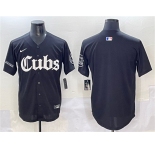 Men's Chicago Cubs Blank Black 'Gothic North Side Edition' Vapor Premier Limited Stitched Baseball Jersey
