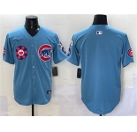Men's Chicago Cubs Blank Blue 2025 Tokyo Series 2nd Alternate Limited Stitched Baseball Jersey