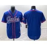 Men's Chicago Cubs Blank Blue Cool Base Stitched Baseball Jersey