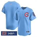 Men's Chicago Cubs Blank Blue 'Ryne Sandberg Tribute' Vapor Limited V3 Stitched Baseball Jersey