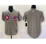 Men's Chicago Cubs Blank Gray 2025 Tokyo Series Limited Stitched Baseball Jersey