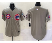 Men's Chicago Cubs Blank Gray 2025 Tokyo Series Limited Stitched Baseball Jersey
