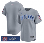 Men's Chicago Cubs Blank Gray 'Ryne Sandberg Tribute' Vapor Limited V3 Stitched Baseball Jersey