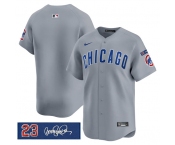Men's Chicago Cubs Blank Gray 'Ryne Sandberg Tribute' Vapor Limited V3 Stitched Baseball Jersey
