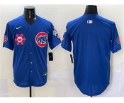 Men's Chicago Cubs Blank Royal 2025 Tokyo Series Limited Stitched Baseball Jersey