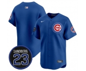 Men's Chicago Cubs Blank Royal 'Ryne Sandberg Tribute' Vapor Limited V2 Stitched Baseball Jersey