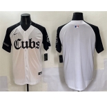 Men's Chicago Cubs Blank White Black 'Gothic North Side Edition' Vapor Premier Limited Stitched Baseball Jersey