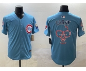 Men's Chicago Cubs Blue Harry Caray 'Holy Cow' Patch 2024-25 2nd Alternate Limited Stitched Baseball Jersey