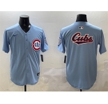 Men's Chicago Cubs Team Big Logo Blue 2024-25 2nd Alternate Limited Stitched Baseball Jersey