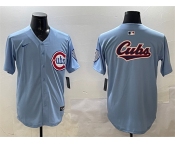 Men's Chicago Cubs Team Big Logo Blue 2024-25 2nd Alternate Limited Stitched Baseball Jersey