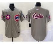 Men's Chicago Cubs Team Big Logo Gray 2025 Tokyo Series Limited Stitched Baseball Jersey