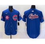 Men's Chicago Cubs Team Big Logo Royal 2025 Tokyo Series Limited Stitched Baseball Jersey