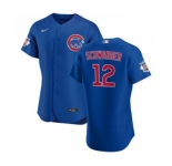 Men's Nike Chicago Cubs #12 Kyle Schwarber Royal Alternate 2020 Authentic Player Baseball Jersey