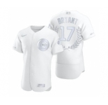 Men's Nike Chicago Cubs #17 Kris Bryant Platinum Baseball MVP Limited Player Edition Jersey