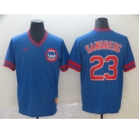 Men's Nike Chicago Cubs #23 Ryne Sandberg Blue Throwback MLB Jersey