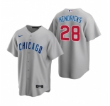 Men's Nike Chicago Cubs #28 Kyle Hendricks Gray Road Stitched Baseball Jersey