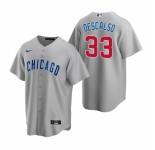 Men's Nike Chicago Cubs #33 Daniel Descalso Gray Road Stitched Baseball Jersey