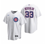 Men's Nike Chicago Cubs #33 Daniel Descalso White Home Stitched Baseball Jersey
